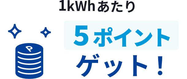 1kWhあたり5ポイントゲット！