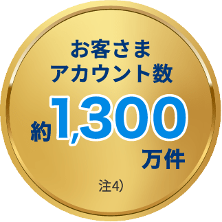お客さまアカウント数約1,300万件 注4)