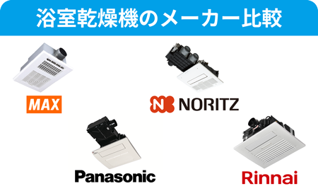 浴室乾燥機のメーカー比較