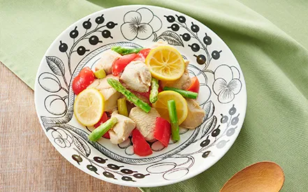 鶏むね肉と野菜のさっぱりレモン蒸し