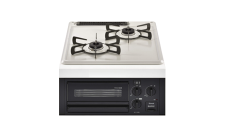 45cm幅・シェルグレー・メタルトップ・ホーローごとく・レンジフード連動なし・グリルあり・無水片面焼グリル