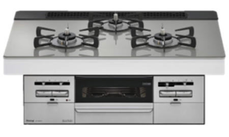 75cm幅・シルキーシルバー・ガラストップ・ホーローごとく・レンジフード連動なし・付属品なし