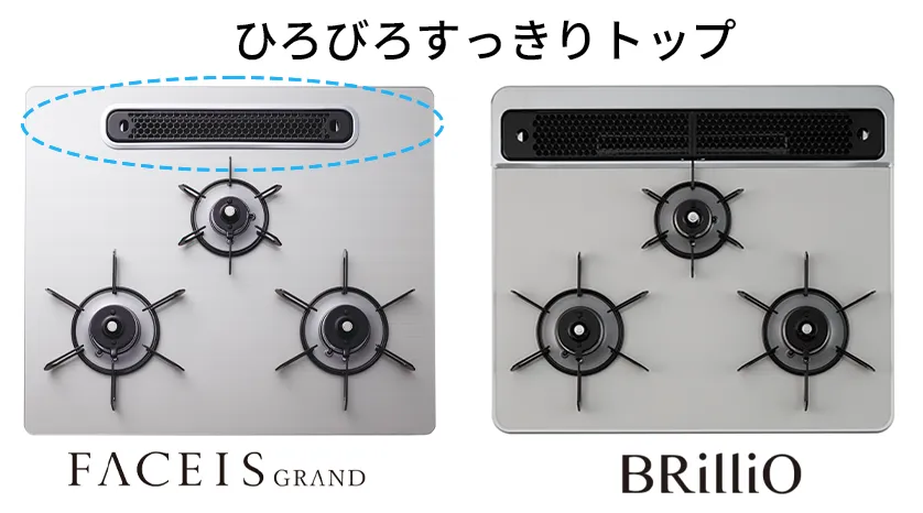 広々スペースとお手入れ簡単を実現する排気口