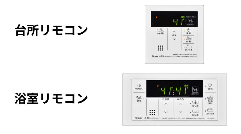 従来型ふろ給湯器リモコンの機能