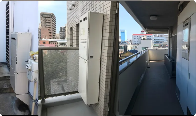 給湯器周辺の外観