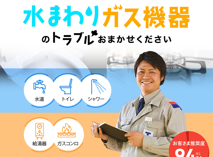 水まわりガス機器のトラブルおまかせください