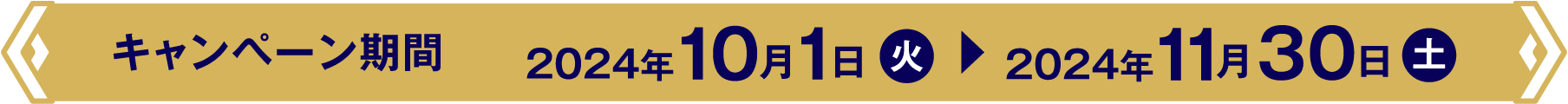 キャンペーン期間 2024年10月1日（火）〜2024年11月30日（土）