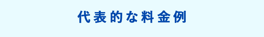 代表的な料金例