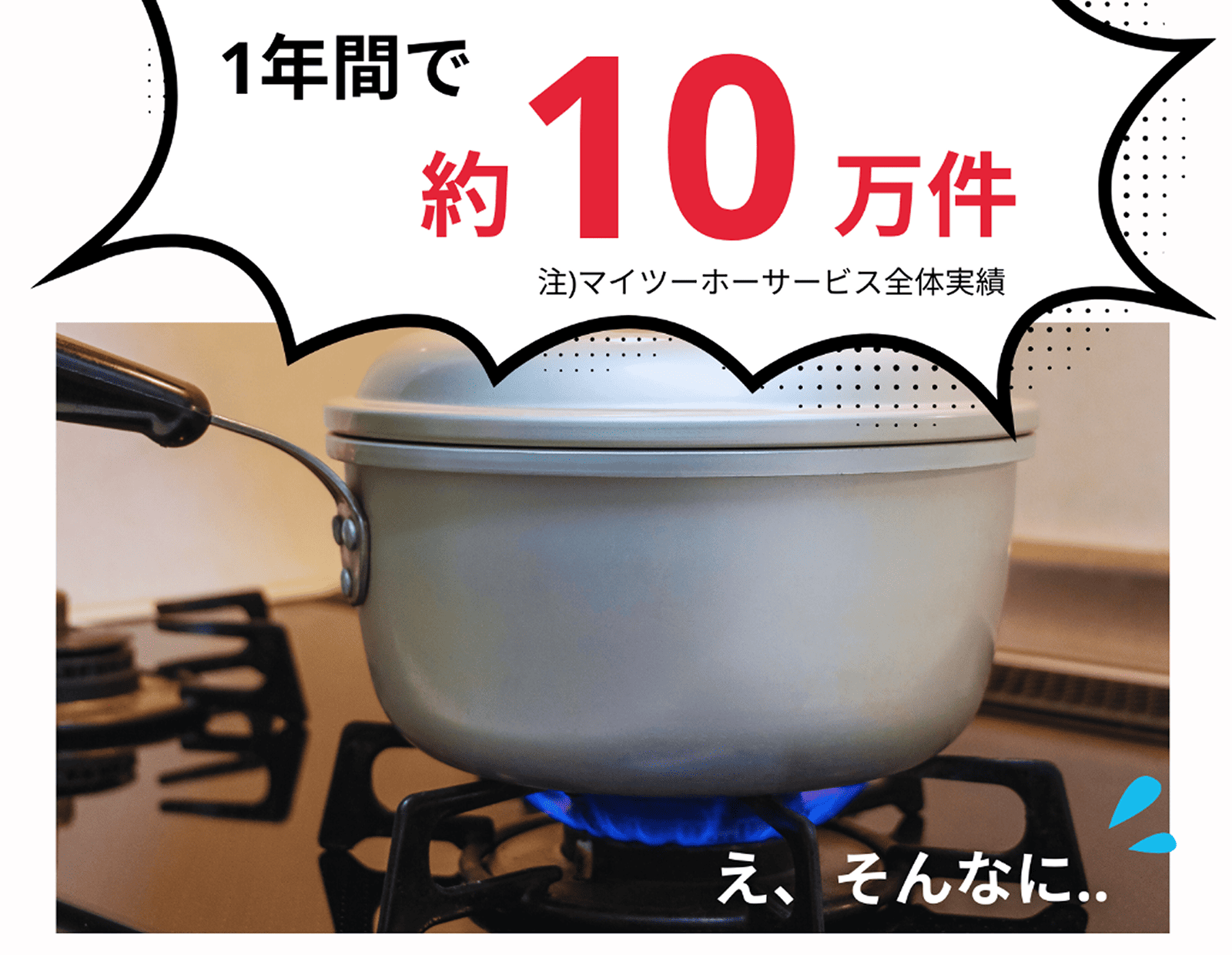 一年間で約10万件。（マイツーホーサービス全体実績）